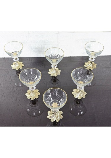 Paşabahçe Serisi Infınıty Kase & Magnolıa Kase & Dondurmalık & Şekerlik Semerkand Gold Döküm Ayaklı Naturel