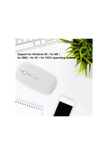 Tenfowee Ergonomik Kablosuz Mouse - 1600 Dpı Hassas Konumlandırma, 10m Uzaklık, 4 Tuş, Windows/mac Uyumlu, Beyaz Pil Dahil Değil