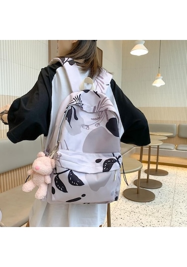 Dancemonkey Sırt Sırt Pembe Okul Öğrenci Kapasiteli Kadın Graffiti Çantası Çantası Çantası Büyük Baskı Zb Pembe