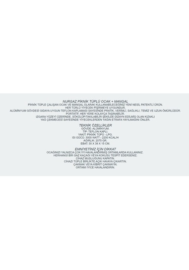 Nurgaz Piknik Tüplü Ocak + Mangal Çok Renkli