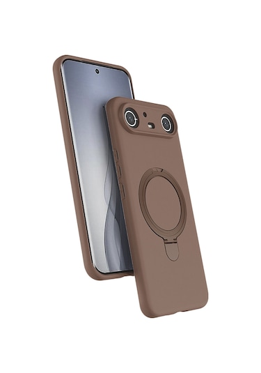 Tecno Spark Slim 5g Kılıf Magsafe Şarj Özellikli Standlı Sensitive Touch Samara Kapak Desert Gold