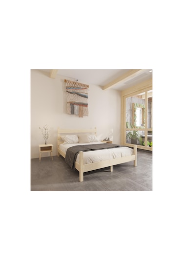 Natura Model Doğal Çam Ahşap Karyola-25 90 x 190