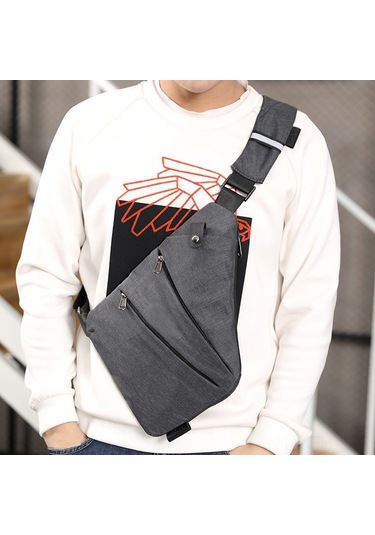 Hangfox Erkek Outdoor Spor Çanta: Anti-çalınma, Su Geçirmez, Hafif, Yolculuk Ve Koşu İçin Siyah Sol Göğüs Çantası Siyah