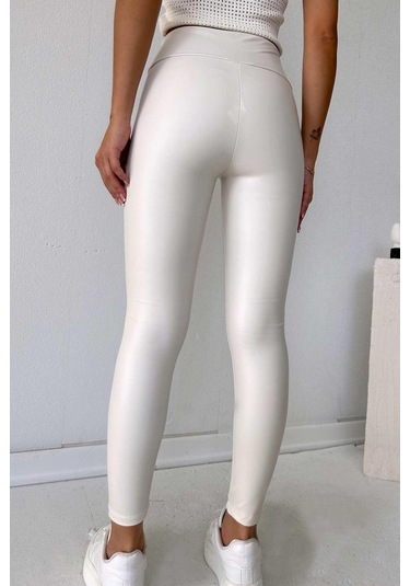 Gülsüm Aydın Kadın Yüksek Bel Içi Şardonlu Fırsat Ürün Toparlayıcı Tayt Beyaz