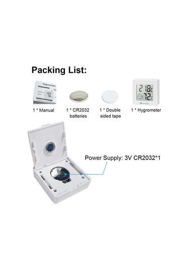 Ketotek Mini Dijital Higrometre Termometre Kapalı Higrometre Ölçer Sensörü Nem Ölçer Odası Lcd Termometre Sıcaklık