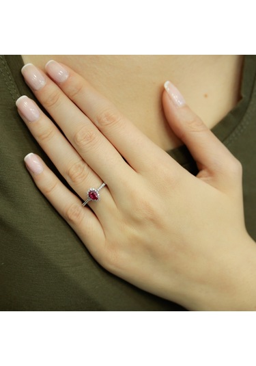 Lova Pırlantalı Damla Yakut Anturaj Yüzük - 1040088