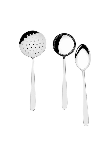 Nehir Sultan Servis Kaşık Kepçe Kevgir Seti Takımı - 3 Lü Servis Seti