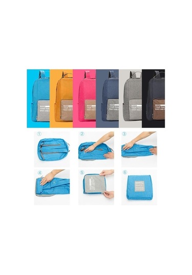 Luckydog Lacivert Katlanabilir Sırt Çantası Öğrenci Okul Çantası Oxford Kumaş Spor Çantası Moda Katlanır Çanta Rahat Lacivert Lacivert