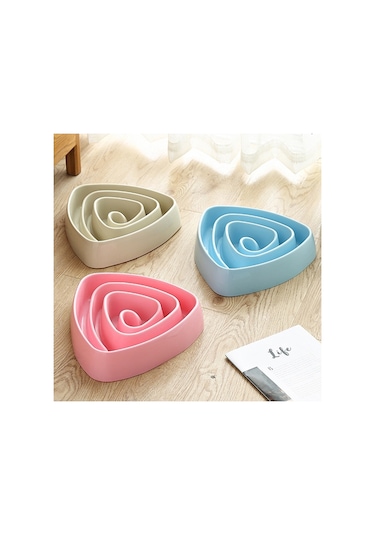 Cbtx Plastik Üçgen Dayanıklı Pet Yavaş Kase Boğulma Önleyici Köpek Maması Kasesi Büyük