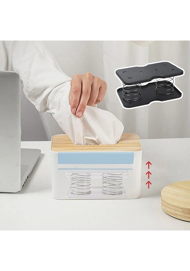 Beyaz-yaratıcı Yay Tutucu Doku Kutusu Otomatik Kaldırma Yaylı Doku Kutusu Doku Yay Braketi Araba Doku Kutusu Yay Tutucu