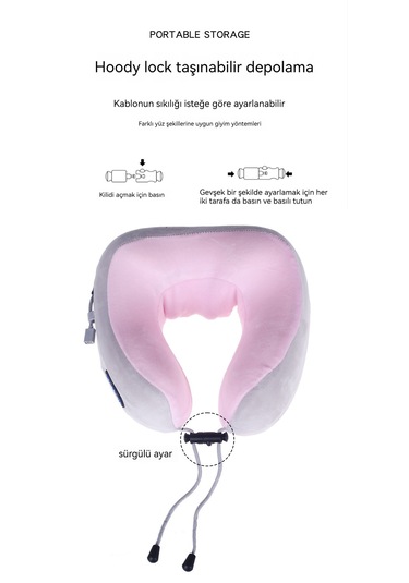 Elektrikli Usb Şarj Edilebilir Isıtmalı Boyun Masajı-pembe Pembe