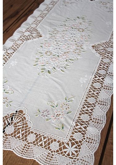Pvc Runner Ve Sehpa Üstü Servislik 80 Cm X 40 Cm Beyaz