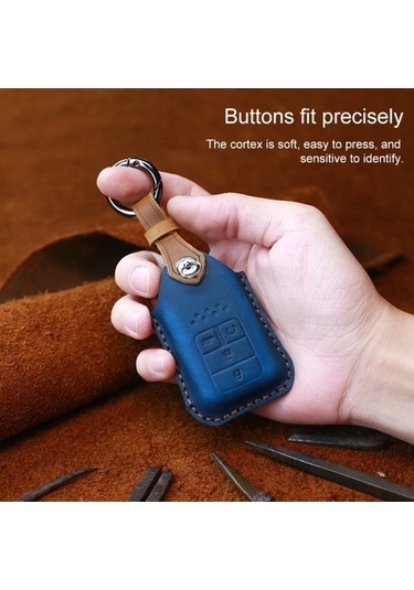 Tongxida Honda Üç Anahtar Sığır Derisi Anahtarlık Kırmızı