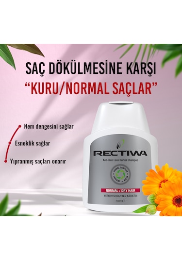 Rectiwa Kuru ve Normal Saçlar için Şampuan 3 x 300 ML