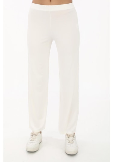 Extra Yumuşak Uzun Viskon Pantolon Home&outdoor-krem Krem