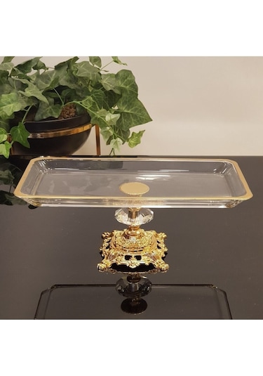 Atabey Home Döküm Ayaklı Yaldız Detaylı Servis Tabağı