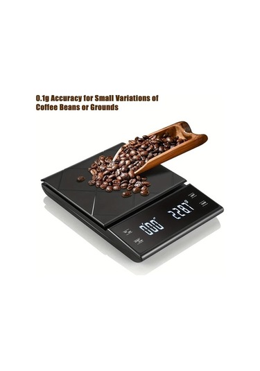 Fastbuy Wangxi Siyah Yüksek Hassasiyetli Kahve Terazisi - Ev Mutfağı İçin Espresso Ve French Press Fincanlar Uygun Siyah