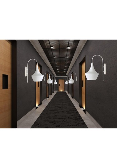 Bombeli Beyaz Aplik Dekoratif Duvar Lamba Kafe Pastane Vintage Salon Fırın Için Otel Ofis Ev Beyaz