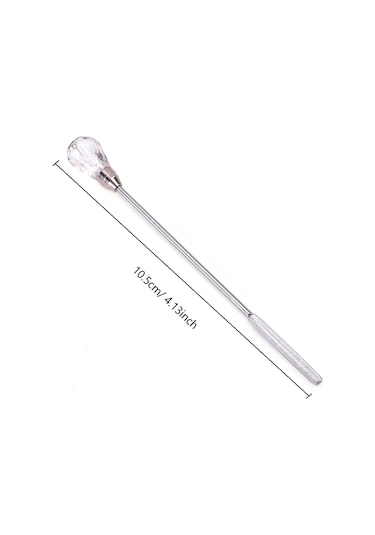 Paslanmaz Çelik Nail Art Spatula Jel Karıştırma Çubuğu Akrilik Uv Lehçe Glitter Toz Sopa Manikür Kaşığı Açık Gri