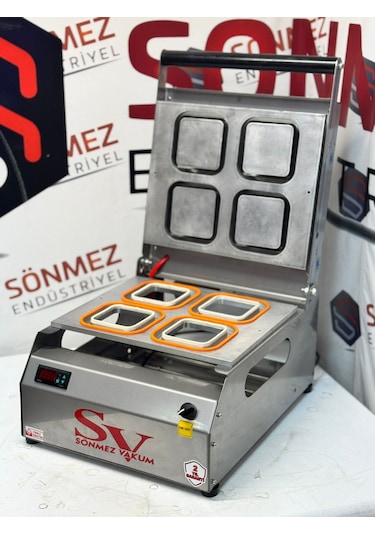Sönmez Vakum 110 110 Kare Tatlı Tabağı Kapatma Makinesi