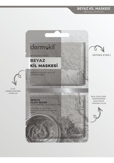 Dermokil Beyazlatıcı Etkili Beyaz Kil Maskesi 15 ML
