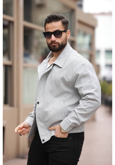 Unisex Yeni Sezon Kapitone Dolgulu Oversize Vintage A Gri Çzgl