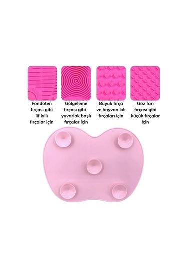 Zmc Bilişim Pratik Kolay Makyaj Fırçası Temizleme Matı Aparatı Aleti Küçük