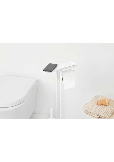 Brabantia Mındset Fresh Whıte Standlı Organizer, Tuvalet Kağıdı Tutucusu Ve Tuvalet Fırçası Beyaz