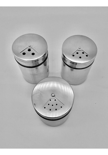 2 Adet Baharatlık Tuzluk Karabiberlik 3 Ayarlı Başlık, Cam Paslan