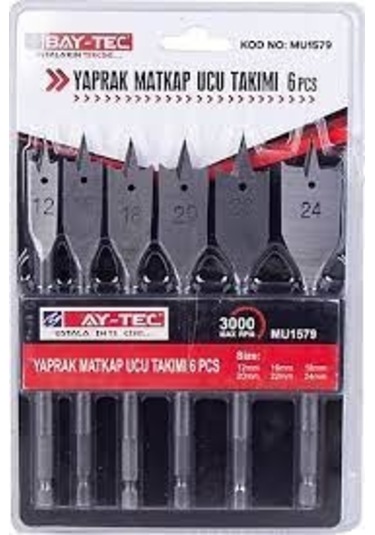 Baytec Yaprak Matkap Ucu Seti 6 Parça Mu1579