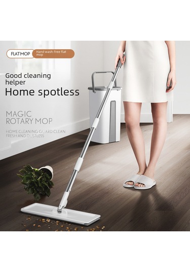 Shineyee Ev İçi Kuru/ıslak Kullanıma Uygun Ultra İnce Lifli Mop Seti - Ellerden Temizleme Gerektirmeyen 3 Bez + Sepet + Mop