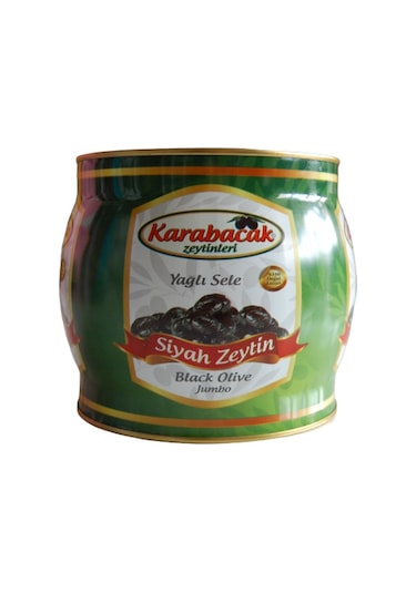 Karabacak Jumbo Yağlı Sele Siyah Zeytin Teneke 2 KG