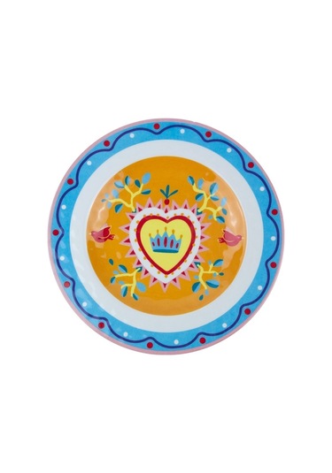 Mamma Mia 6'lı Kalp Desenli Tabak Seti 21,5 Cm Çok Renkli