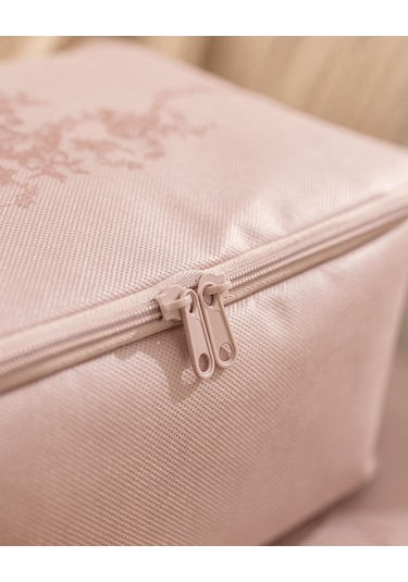 Çiçek Desen Baskılı 2'li Hurç - Pudra 8684427147641 Pudra