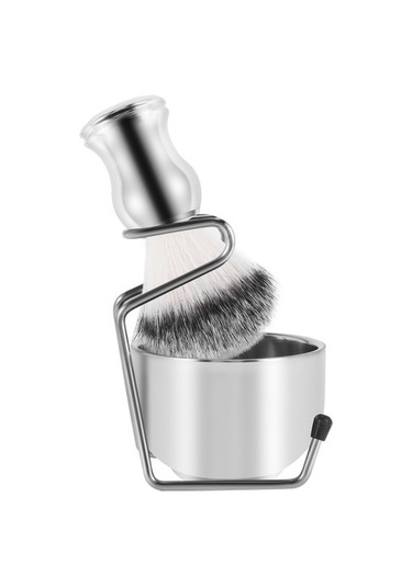 Joyhub Paslanmaz Çelik Tıraş Seti - Sabunluk, Fırça Ve Stand İle Bıyık & Sakal Bakımı Gümüş Tıraş Makinesi Yedek Başlığı Imaxzg