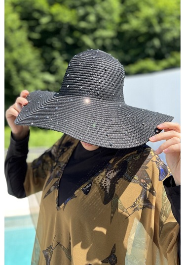 Remsa Taşlı Hasır Şapka Rş-96 Siyah Siyah