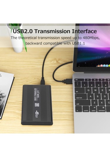 Usb2.0 Taşınabilir Sabit Disk Kutusu 2,5 İnç Harici Sata Hdd Muhafazası Usb2.0 Alüminyum Alaşımlı Kabuk 2,5 İnç Sata Hdd/ssd İçin Kırmızı