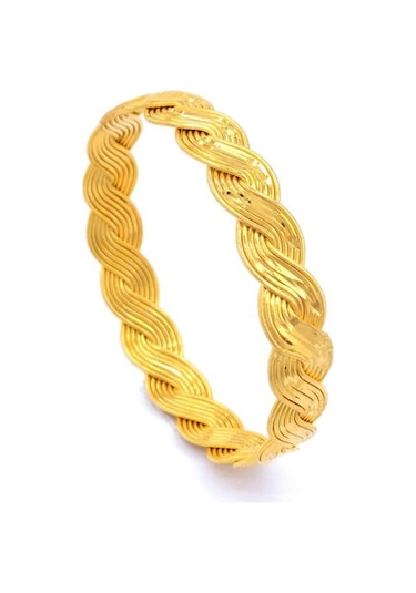 Ferizz Altın Kaplama Örgü Burma Kadın Bilezik Blz-1195 Altın