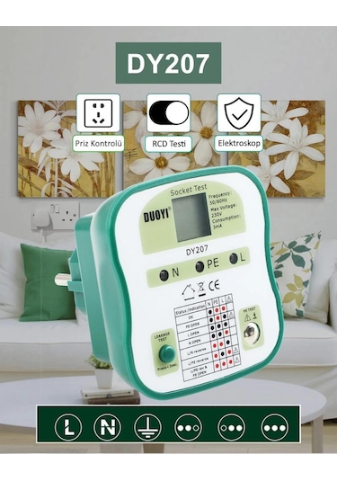 Duoyı Dy207 Priz Topraklama Rcd Test Cihazı N11.45