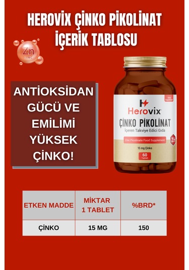 Çinko Pikolinat 60 Tablet 15 Mg