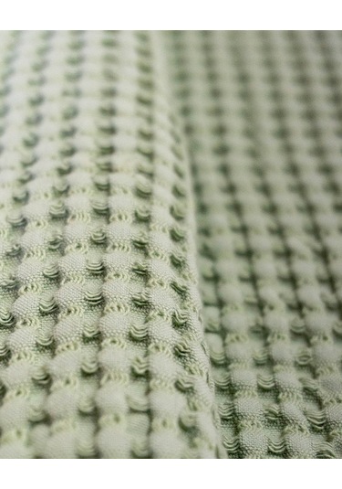 Waffle Kumaş Müslin Fırfır Detaylı Örtü 90x100 CM Pamuk Yumuşacık ve Çok Amaçlı Yeşil