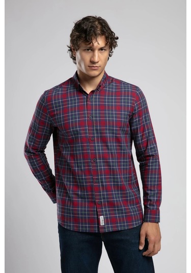Lee Cooper Erkek Gömlek 261 Lcm 241075 2562 Lacivert-bordo Lacivert-bordo