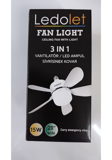 Ledolet Duylu Fanlı Led Lamba Kumandalı Sessiz Tavan Vantilatörü