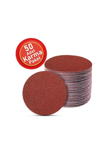 50 Adet Cırt Zımpara Spiral Avuç İçi Taşlama 115 mm Harman Paket