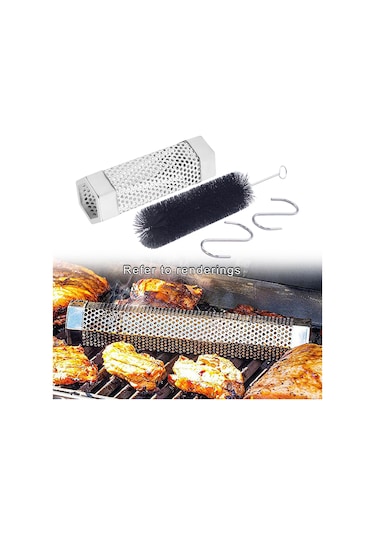 Homyl Örgü Barbekü Barbekü Sigara Içen 6in-fırça-ve-kanca Gümüş