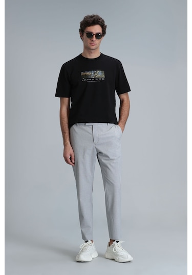 Lufian Erkek Bıanca Modern Grafik T-shirt 111020193 Siyah