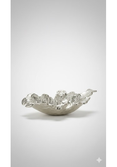 Fıny Dekoratıf Tabak Sılver 33x19x9 Cm