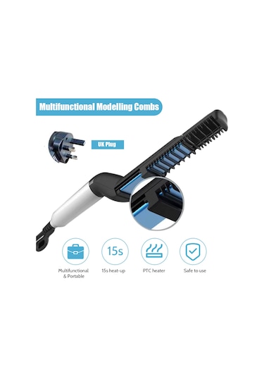 Maiyame Erkekler İçin Elektrikli Saç & Sakal Düzleştirici - Hızlı Isınma Ptc Teknolojisi İle Saç Ve Sakal Şekillendirici İngiliz Standardı