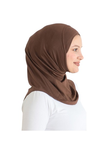 Spor Başörtüsü Kadın Hazır Giyim Türban Viskon Eşarp Şal - Kahverengi KAhverengi