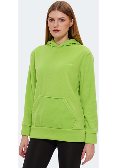 Slazenger SASSA IN Kadın Kapüşonlu Cepli Nane Polar